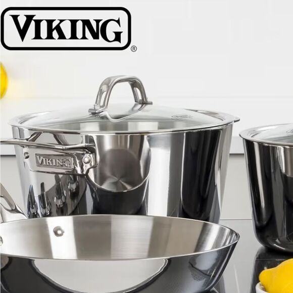 Viking 3-Ply Bonded 4QT Stock Pot w/Lid - Picture 2 of 15